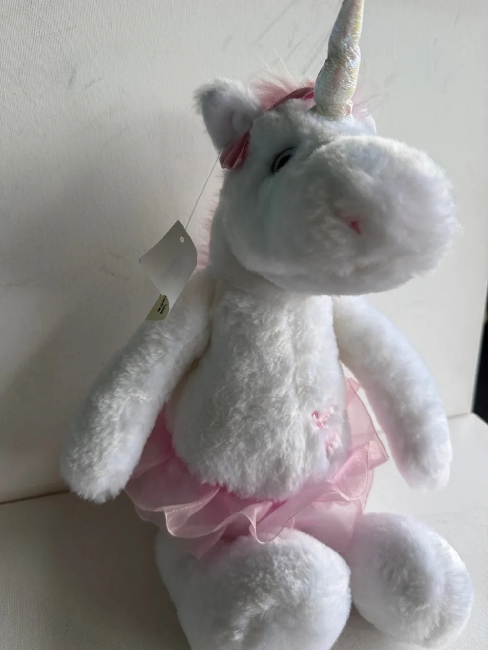 Plush White Unicorn Stuffed Animal with Pink Tutu - Picture 2 of 3